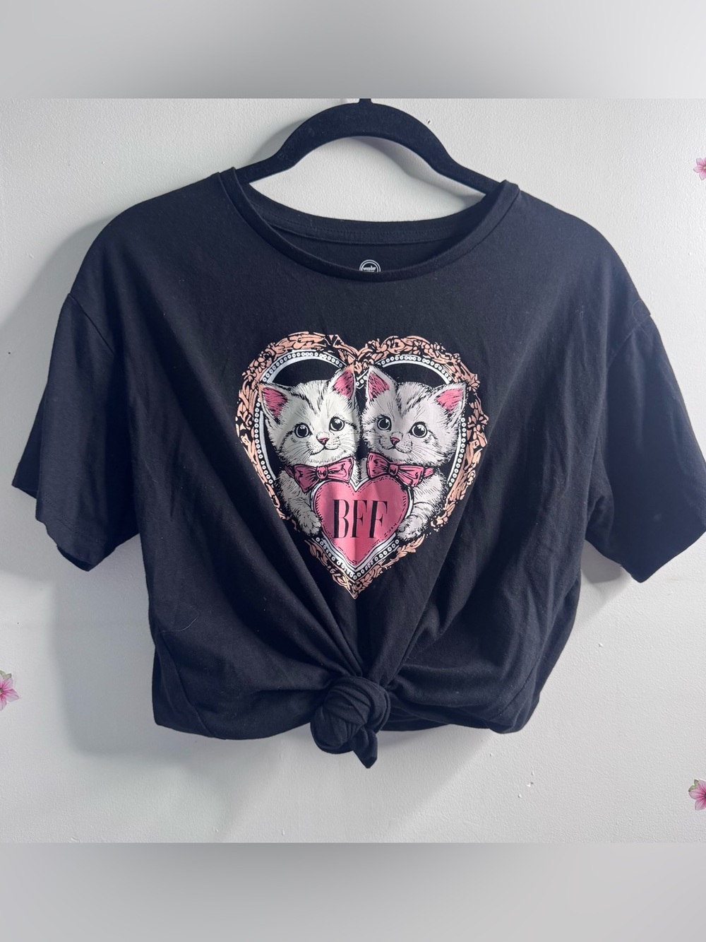 Black kitty 'BFF' Graphic Tee